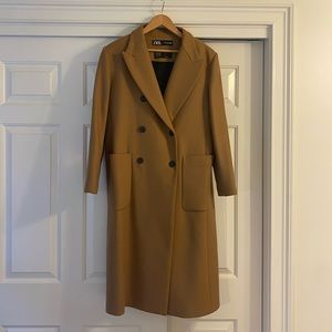 Long camel Zara coat